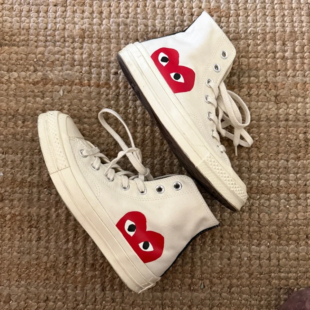 COMME DES GARCONS PLAY Converse Women's Chuck Taylor Peek-A-Boo High-Top Size 6 - Picture 1 of 8